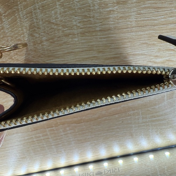 Coach Pink and Yellow Banana Print Card Holder - Picture 3 of 4